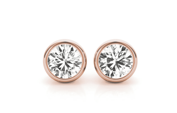 Bezel-Set Diamond Earrings - Image 3